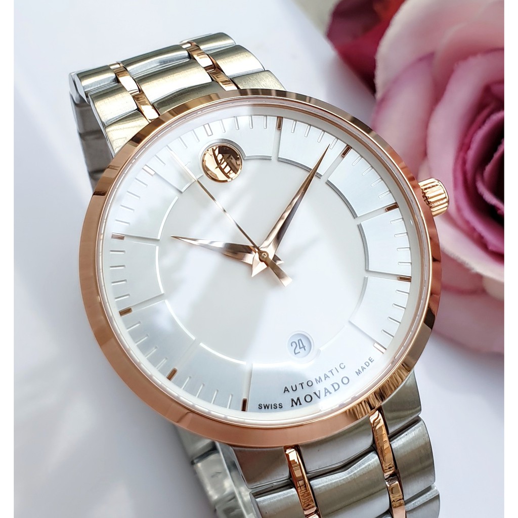 Đồng hồ nam Movado - Máy Automatic cơ - Kính Sapphire - Vỏ dây thép không gỉ