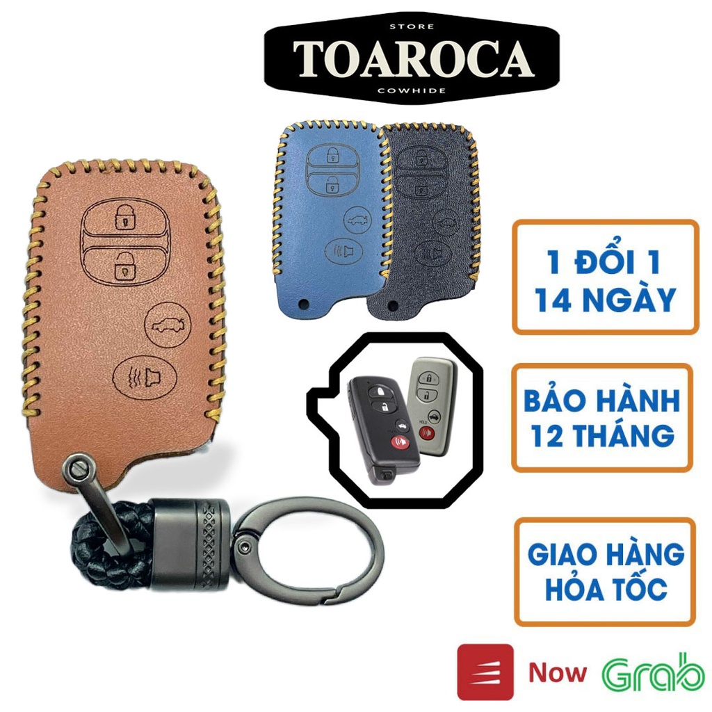 Bao da chìa khoá Smartkey Toyota Altis 2.0V, Camry 3.5, Venza, Landcruiser Prado 2010 Da Bò cao cấp handmade Toarota