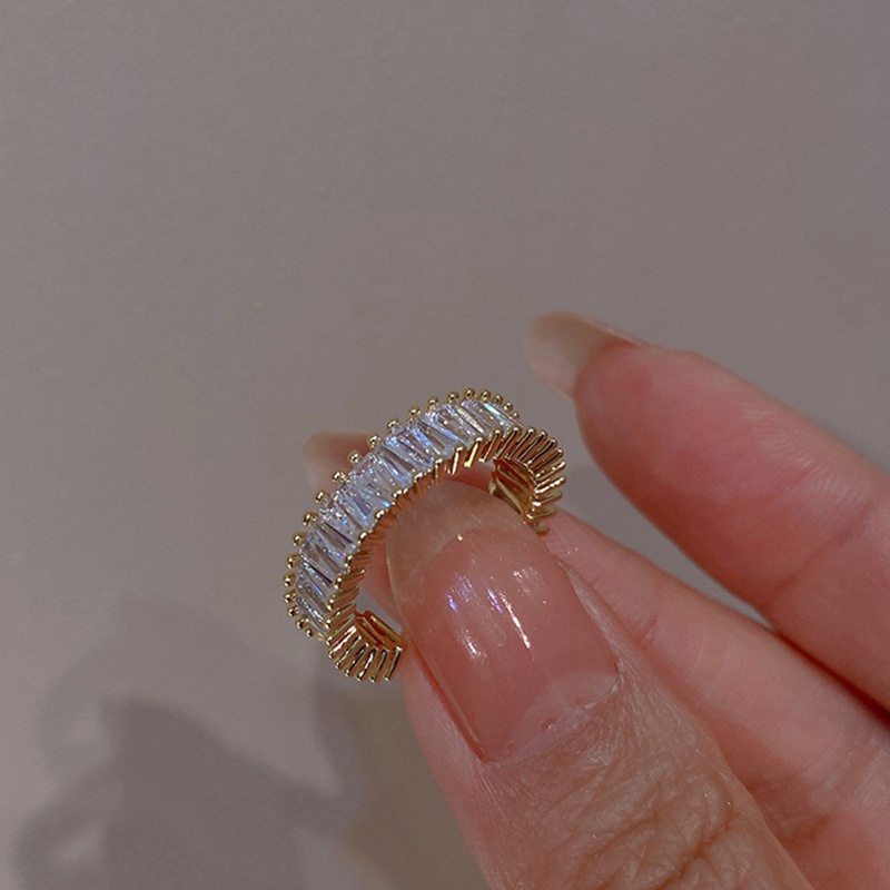 Nhẫn Hở Đính Đá Zircon Đơn Giản Phong Cách Âu Mỹ