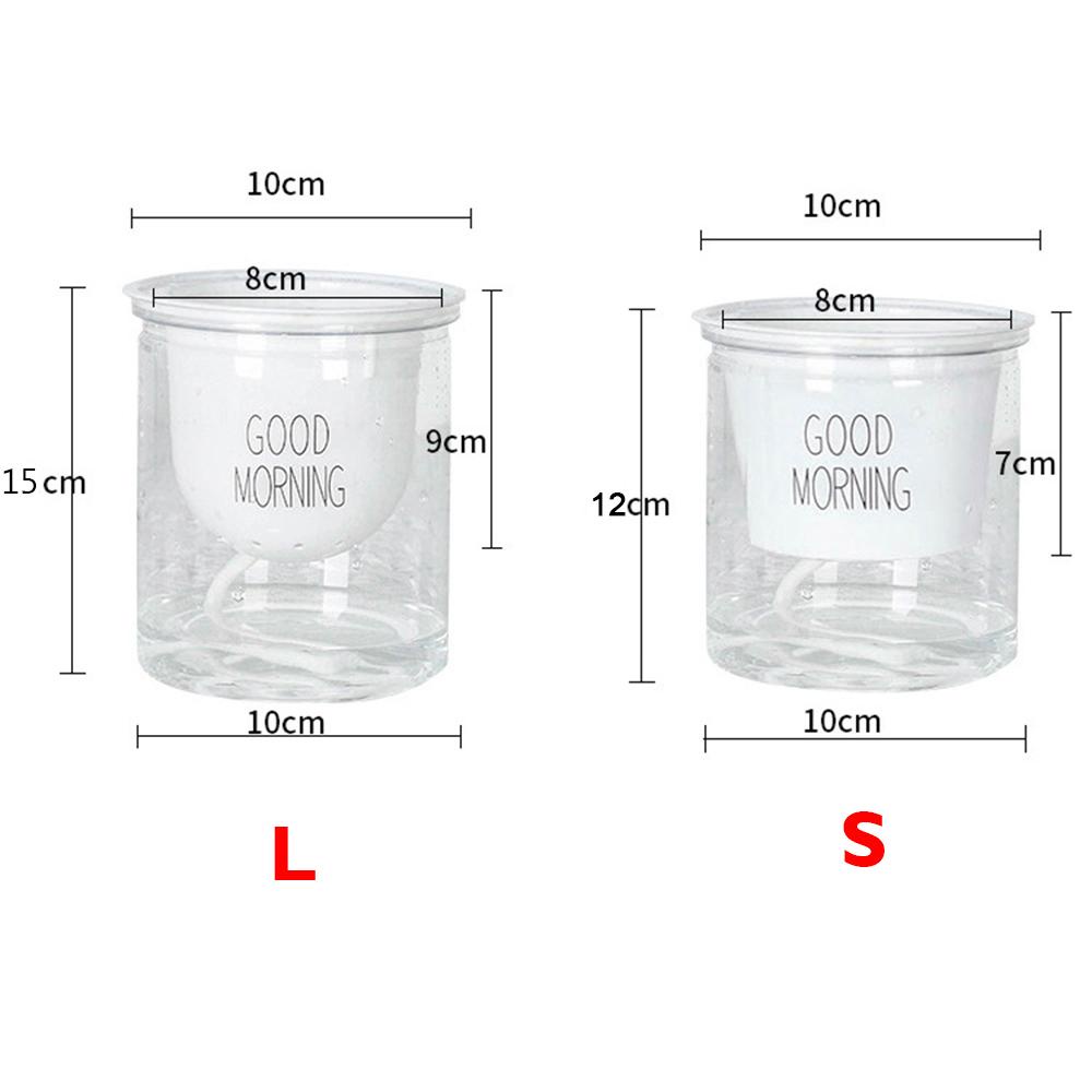 KUNHEV Chậu Trồng Cây Thủy Canh Bằng Nhựa Trong Suốt Hình Tròn Kích Thước Nhỏ Gọn Trang Trí Văn Phòng