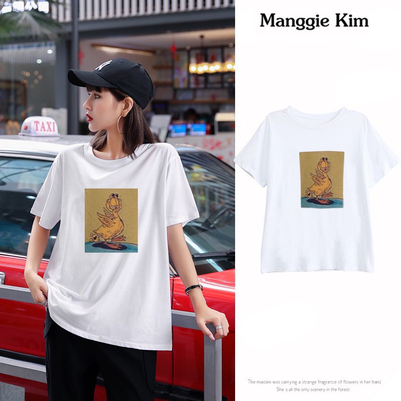 Áo thun form rộng in hình chất cotton dày dặn free size Xonxen shop mã 73