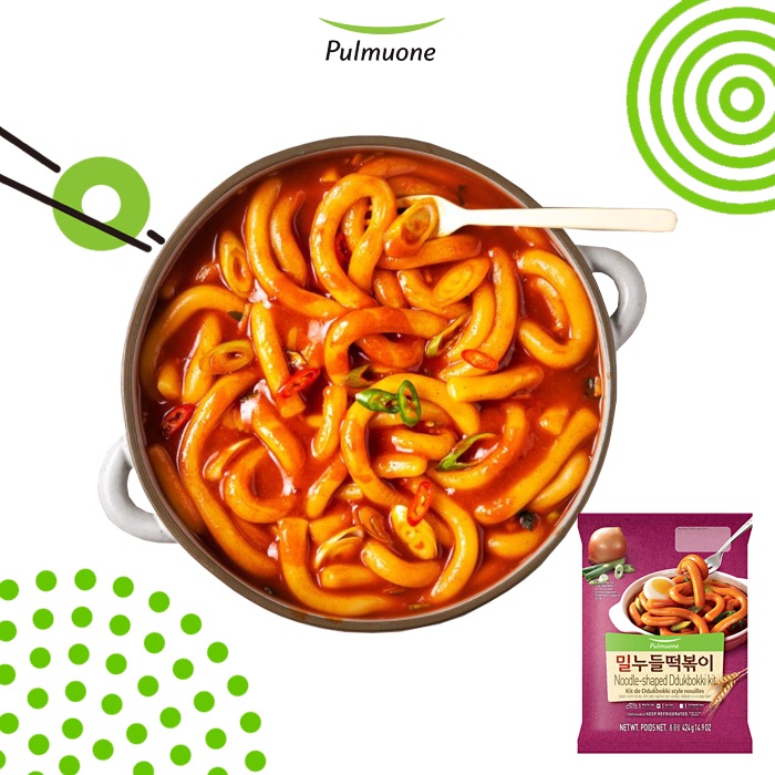 Bánh gạo cay Tteokbokki Pulmuone dạng sợi 424g 2 phần ăn