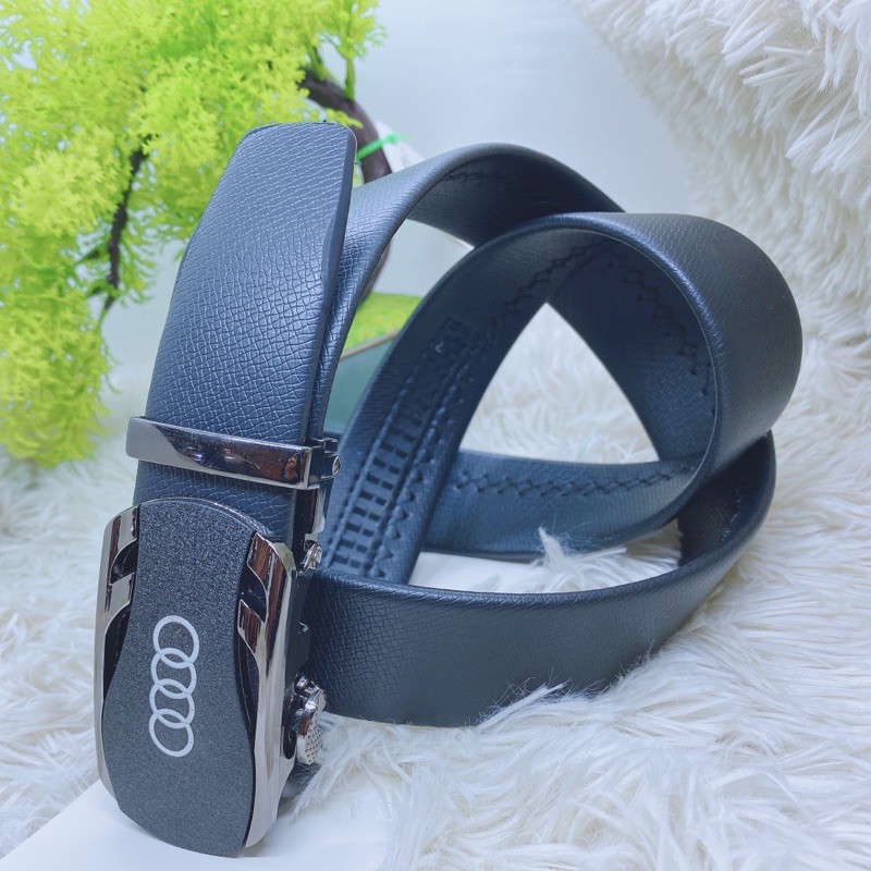 Thắt Lưng Nam,Dây Lưng Nam Mặt Hợp Kim Khoá Tự Động Mặt Sần Audi Dây Da Mềm Tổng Hợp