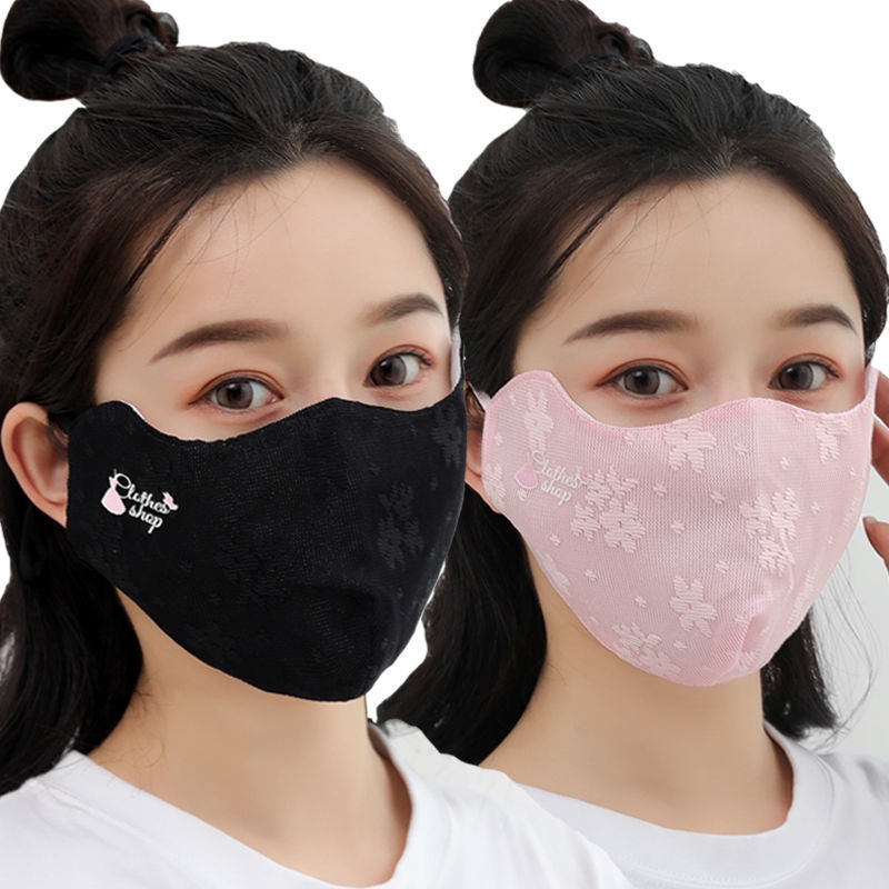 Spring and Summer lace mask women's thin sun-proof breathable goddess sexy washable veil face towel face cover large cloth mask