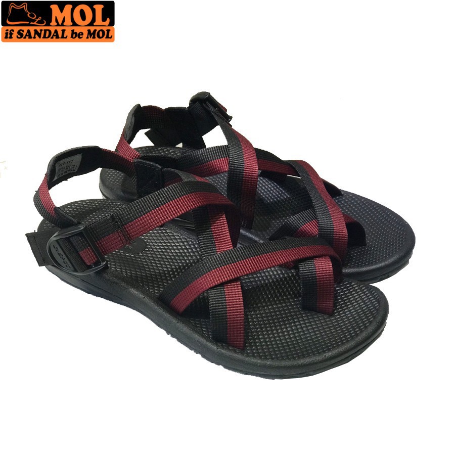 Giày Sandal Rova Unisex Nam Nữ Kiểu Cổ Điển Quai Dù Đế Cao Su Đi Học Màu Đen Đỏ RV117