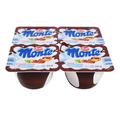 Váng sữa Monte hương vani - 55g x 4 hộp [Date mới nhất]