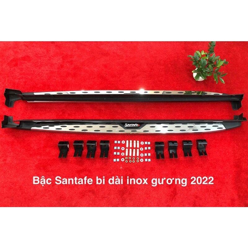 Bậc lên xuống xe Hyundai Santafe 2019 - 2022, Mẫu Chấm Bi cao cấp, bền bỉ chắc chắn
