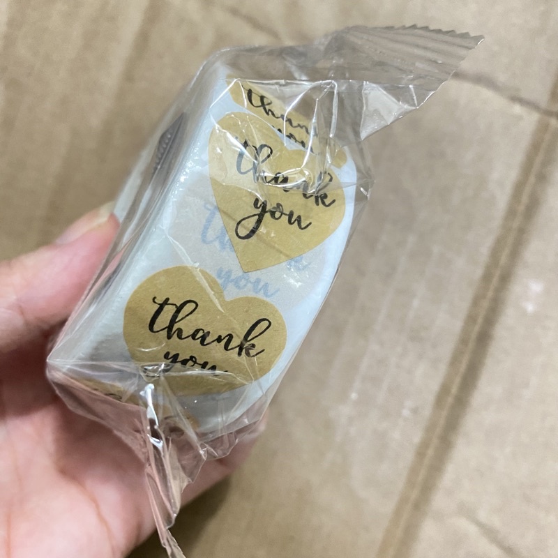 Cuộn 500 tem dán decal sticker D2.5cm Thank You Noel mini