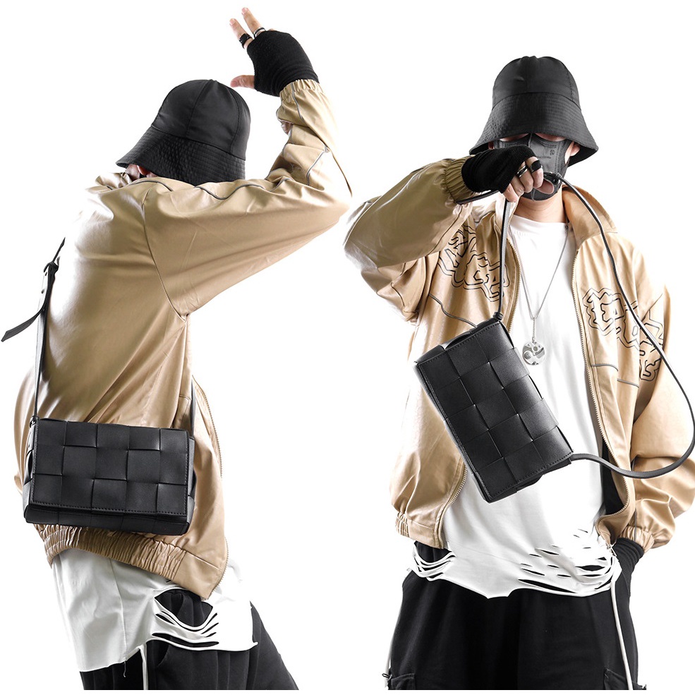 Túi Đeo Chéo siêu bền thời trang nam nữ Kuu Clothes Màu Đen chống thấm nước tùy ý điều chỉnh - Túi Knit Bag