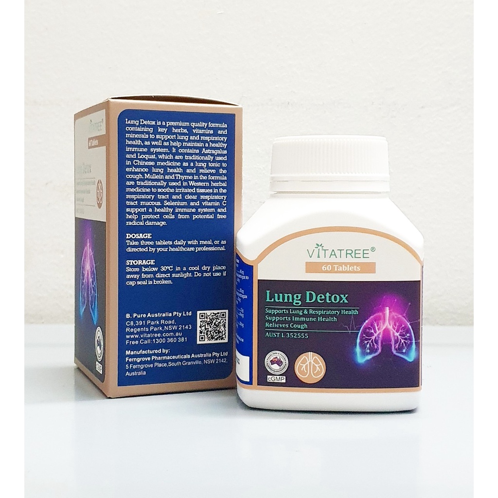 Bổ phổi, thải độc phổi Vitatree lung detox 60 viên của Úc