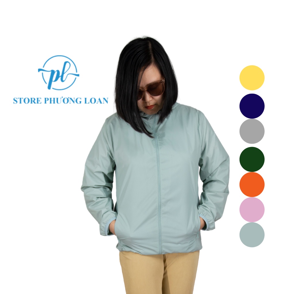Áo khoác gió nữ vân gạo 2 lớp cao cấp, áo gió nữ 2 lớp lót lưới chống nước Store Phương Loan vải vân gạo 7 màu siêu đep