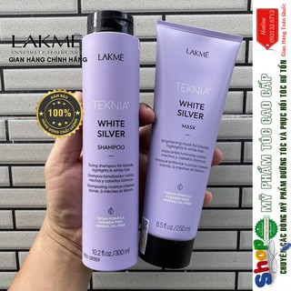 ✅(LAKME_SPAIN) Bộ Dầu gội và Kem hấp dành cho tóc màu sáng hoặc bạc Ultra Clair Lakme Teknia 300ml/250ml