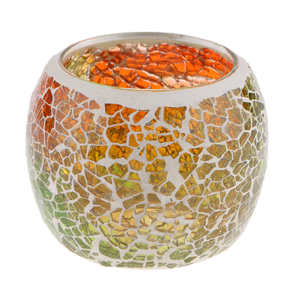 Giá Đỡ Đèn Cầy Bằng Thủy Tinh Khảm Mosaic