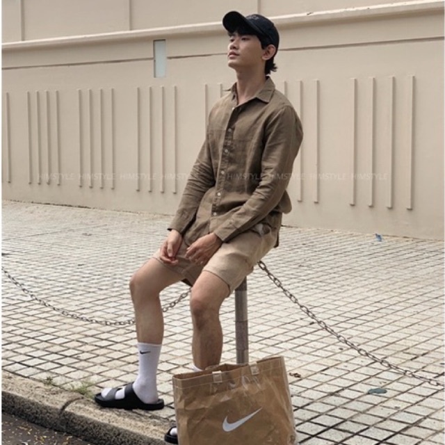 Áo Sơ Mi Nam Tay Dài Trơn Linen Tưng