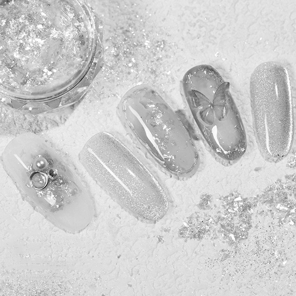 USNOW Bột Kim Tuyến Màu Sắc Tươi Sáng Trang Trí Móng Tay 3D