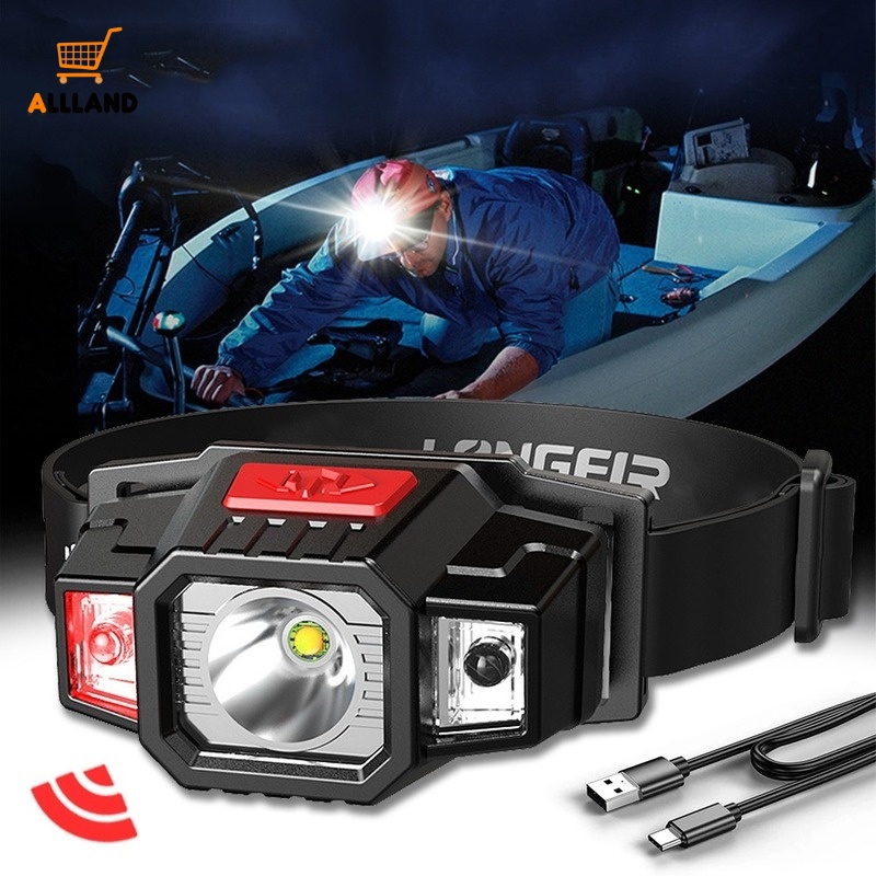 Đèn Pin LED Đeo Đầu Mini Sạc Nhanh Cảm Ứng Cử Chỉ Mạnh Mẽ / USB Chống Nước Ngoài Trời