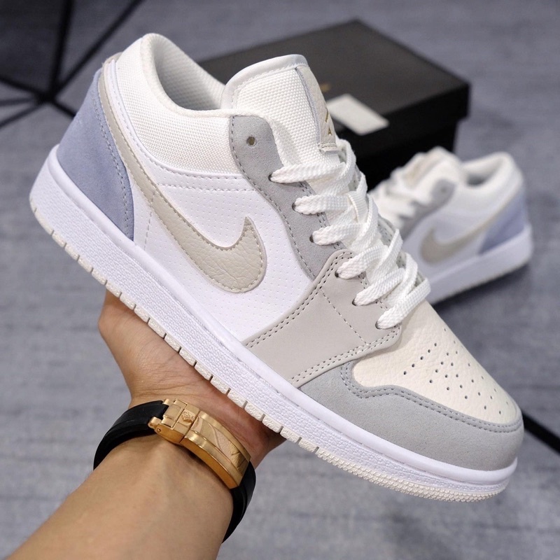 Giày Sneaker_Jordan 1 Low_Paris Màu Xám Nam Nữ, Giày Sneaker_JD1_Paris Cổ Thấp Bản Đẹp tặng box bảo vệ