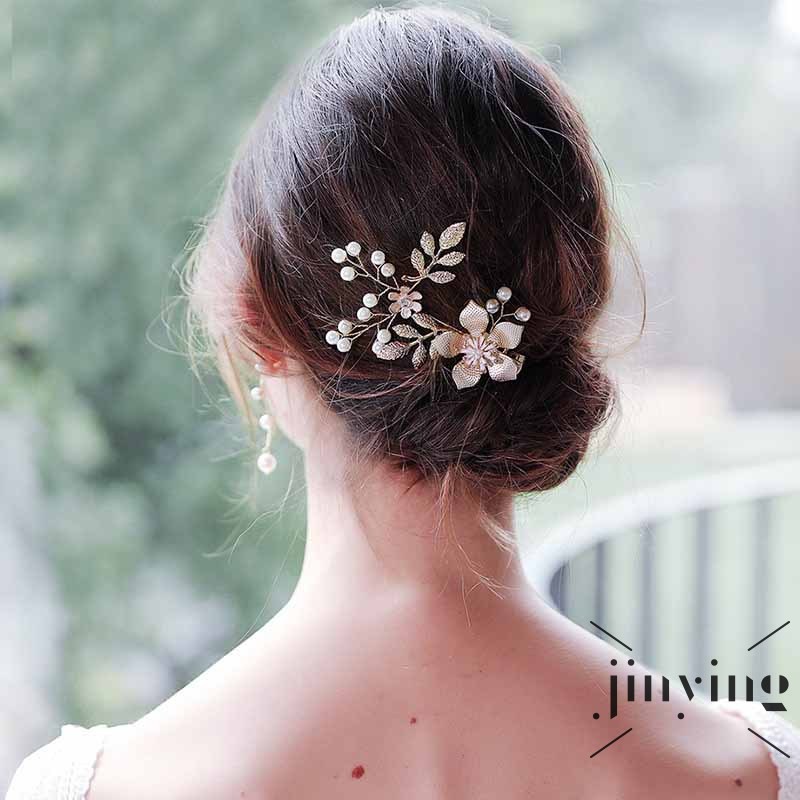 GETNOIVAS Trâm Cài Tóc Hình Hoa Đính Ngọc Trai Sang Trọng