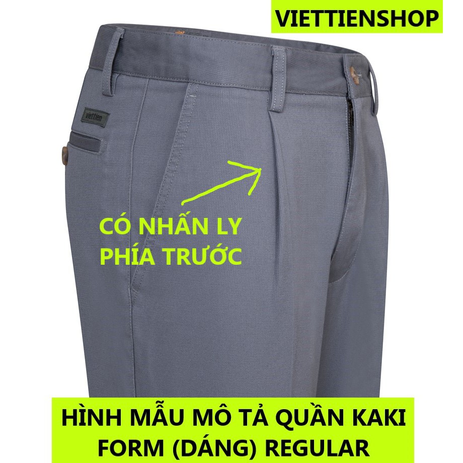 (6067 KKR) QUẦN KAKI VIỆT TIẾN CÓ LY MÀU XANH OLIU TỐI FORM THOẢI MÁI, RỘNG RÃI