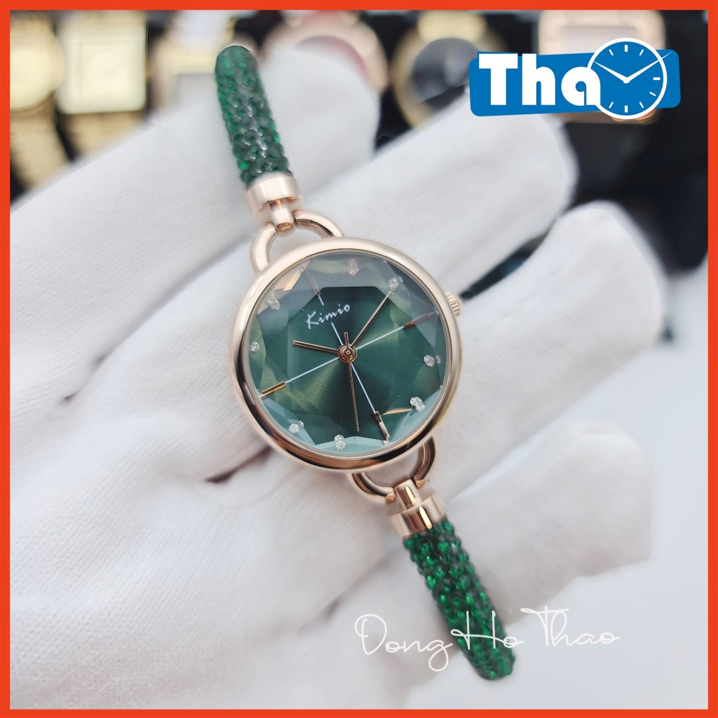 [Mã FAMAYFA2 giảm 10K đơn 50K] Đồng Hồ Nữ Dây Đá Kimio 6328 Sang Chảnh Độc Đáo