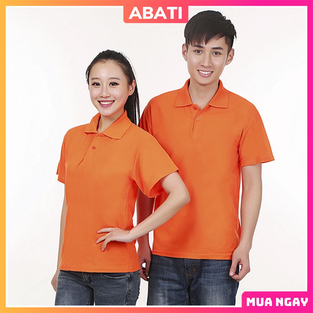 Áo polo nam nữ đẹp cao cấp có cổ tay ngắn vải poly dày dặn thoáng mát form rộng unisex trơn vnxk chính hãng ABATI