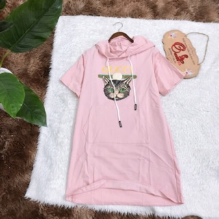 Váy bầu ngắn tay - Đầm bầu thun cotton co giãn trẻ trung