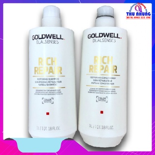 Dầu gội Xả GOLDWELL DUALSENSES RICH REPAIR RESTORING siêu phục hồi tóc hư tổn new 1000ml