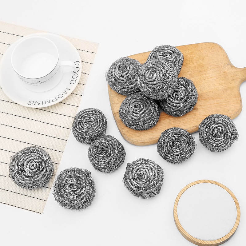 Set 1/4/6 Quả Bóng Dây Thép Loại Bỏ Rỉ Sét Cho Nhà Bếp
