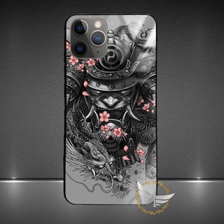 Ốp lưng kính cường lực iPhone 11, iPhone 11 Pro, iPhone 11 Pro Max hình Samurai