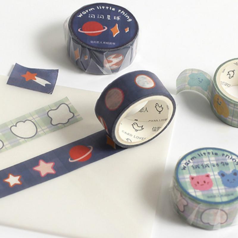 Băng Keo Trang Trí Đáng Yêu Theo Phong Cách Hàn Quốc 15MM*3M Washi Tape Cây Đầu To