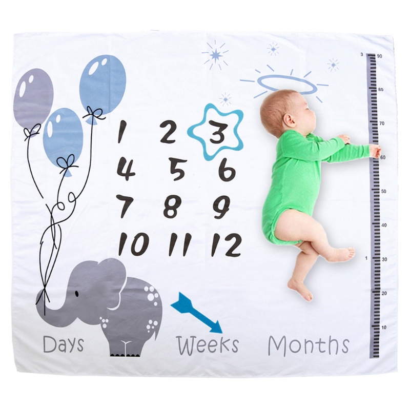 Wmmb 1 Set Chăn Đánh Dấu Cột Mốc Phát Triển Theo Tháng Làm Phụ Kiện Chụp Ảnh Cho Bé Sơ Sinh In Hình Hoạt Hình