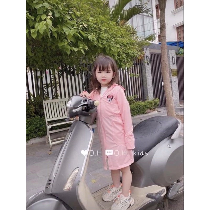 [2-8 tuổi] N55 Áo chống nắng thông hơi cho bé gái dáng dài cho bé từ 10-35kg