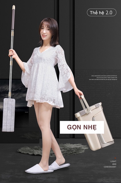 [SALE 10%] Bộ lau nhà thông minh kèm thùng vắt 2 ngăn