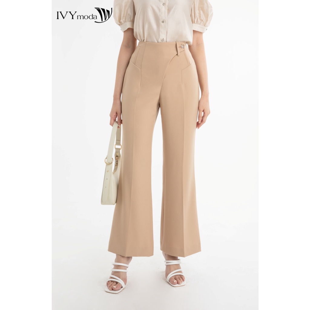 Quần dài nữ eo tạo kiểu IVY moda MS 22B9457
