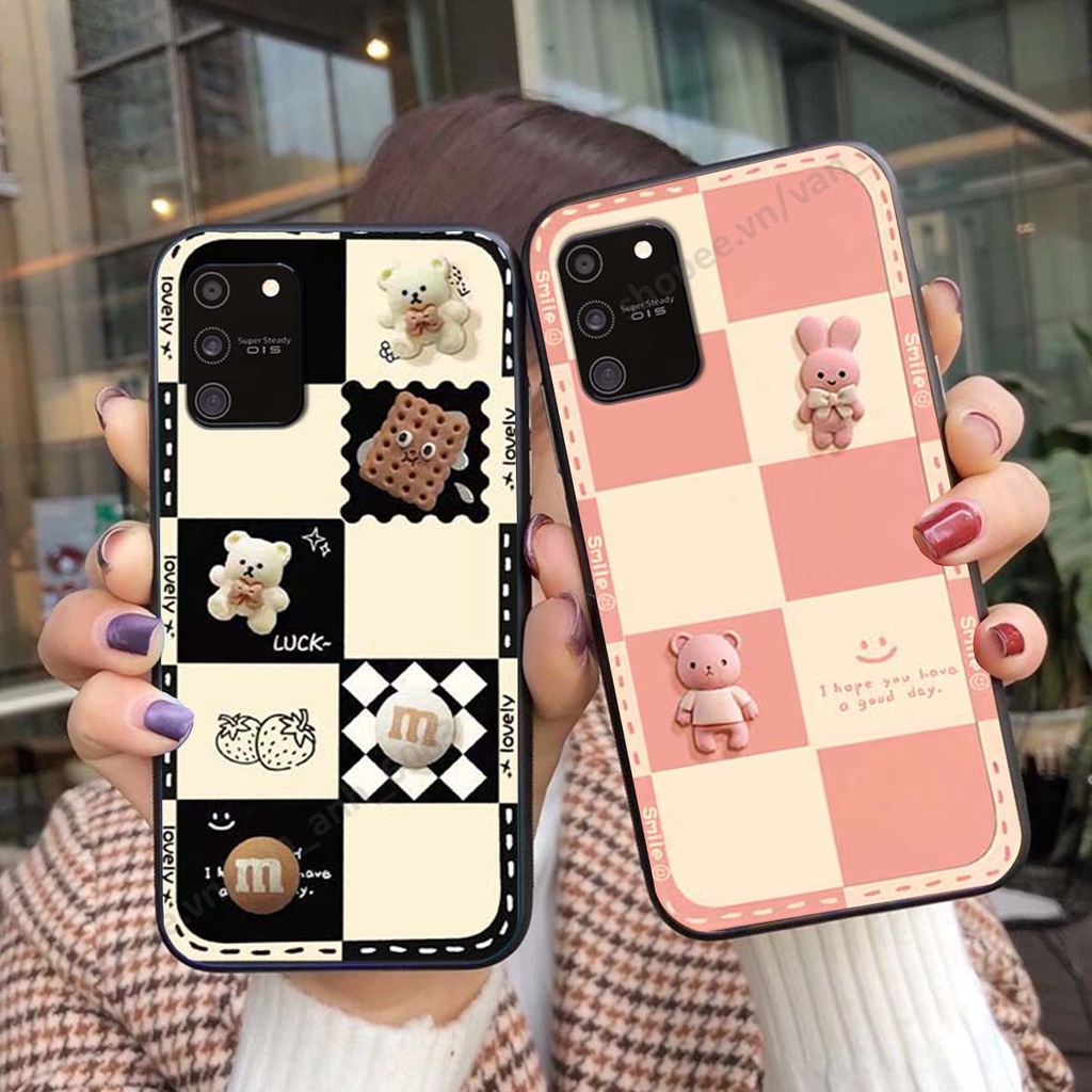 Ốp lưng Samsung S10 Lite hình gấu, kẹo dễ thương cute