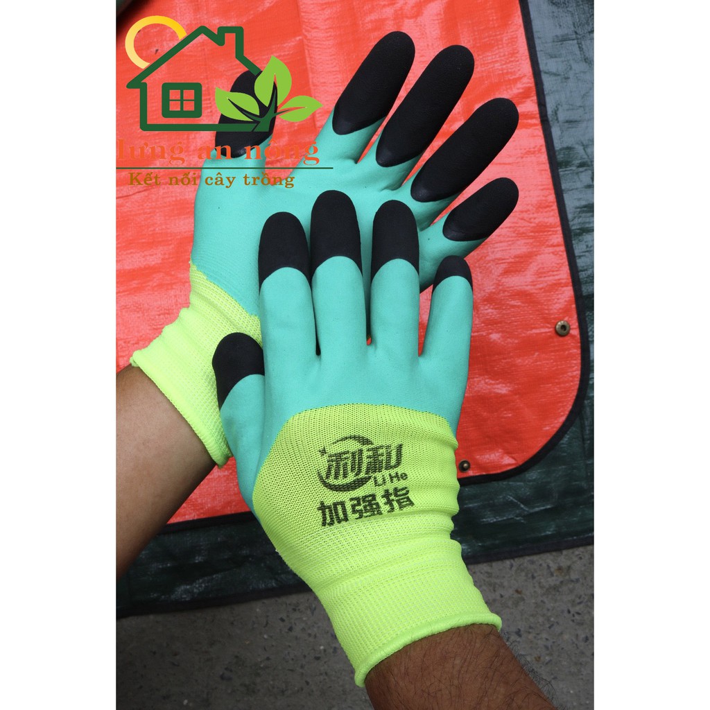 BTL2 - bao tay cao su bảo hộ lao động cao cấp phủ bọt cao su latex dày dặn chống mài mòn trơn trợt free size