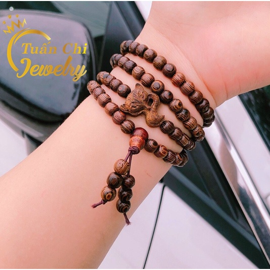 𝑮𝑰𝑨̉𝑴 𝑺𝑶̂́𝑪 Vòng Tay Trầm Hương, Chuỗi Tràng Hạt 108 Hạt Và Hồ Ly Phong Thủy Tình Duyên May Mắn, 1 Vòng Tặng 1 Hộp