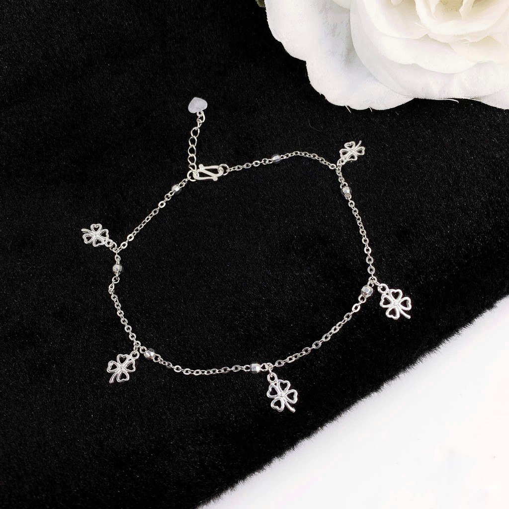 Lắc Chân, Lắc Tay Bạc S99 Hình Cỏ 4 Lá May Mắn | BigBuy360 - bigbuy360.vn