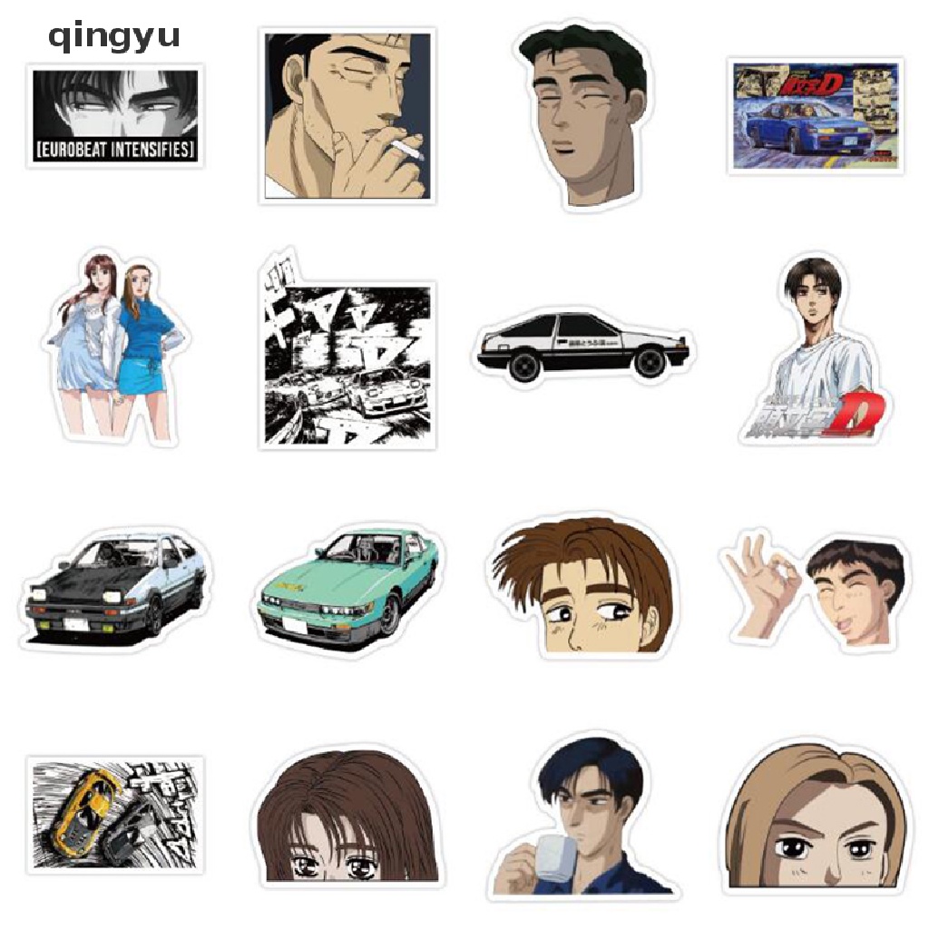 qingyu 50Pcs/Set Initial D Anime Sticker PVC Graffiti Sticker Guitar Waterproof Sticker PLI