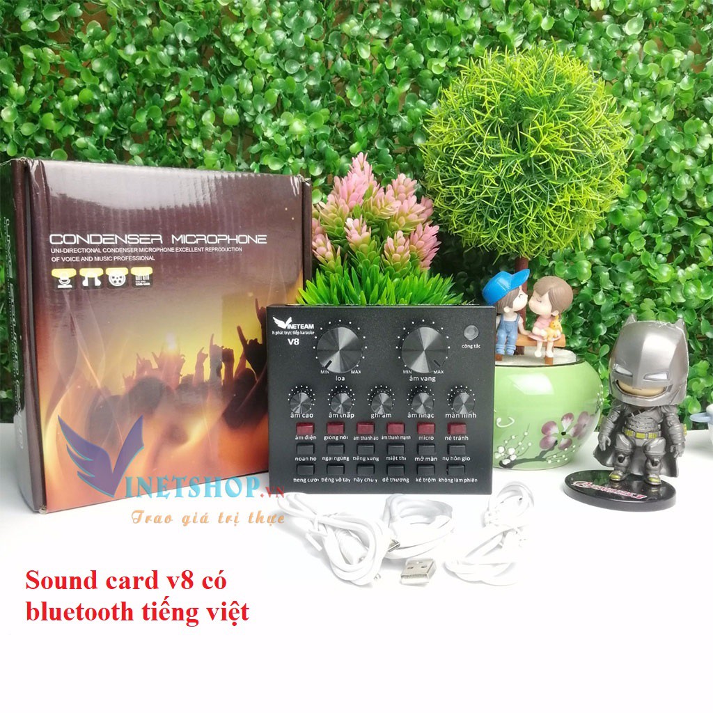 (SIÊU GIẢM GIÁ) Sound card thu âm V8 có AutoTone Chất Lượng Cao