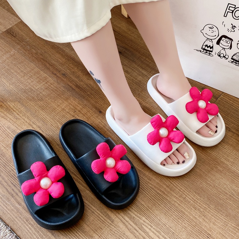 IELGY Dép đi trong nhà  họa tiết hoa xinh xắn thời trang theo phong cách Hàn Quốc cho nữ