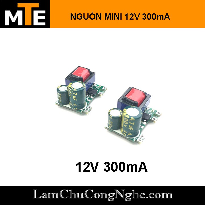 Mạch nguồn siêu mini 220V - 12v 300mA 1 hàng chân - Module nguồn hạ áp cực nhỏ gọn thích hợp cho các dự án IOT