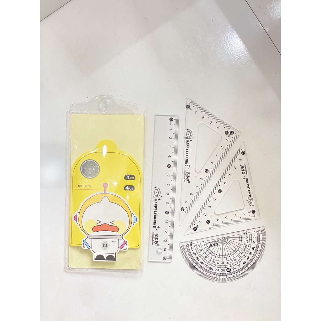 Bộ Eke Thước Kẻ Hình Con Vịt Dễ Thương Dành Cho Học Sinh