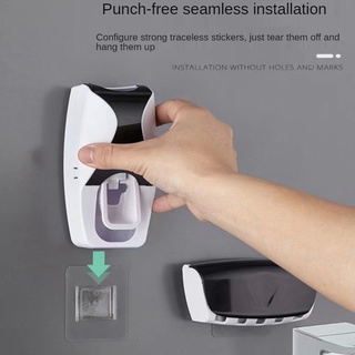 Automatic Toothpaste Dispenser Set of 5 Slots Toothbrush Holder