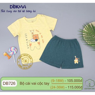 🌶 🌶 🌶 bộ cộc cài vai cộ tay bé trai dokma DB726