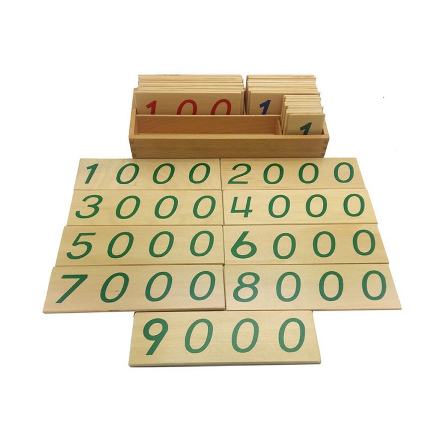 Bộ Thẻ Số gỗ Từ 1 Đến 9000 LOẠI TO - Giáo Cụ Montessori