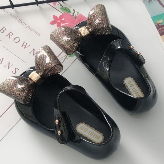 Giày bé gái búp bê nơ to công chúa MINI DD cho bé từ 2 - 7 tuổi