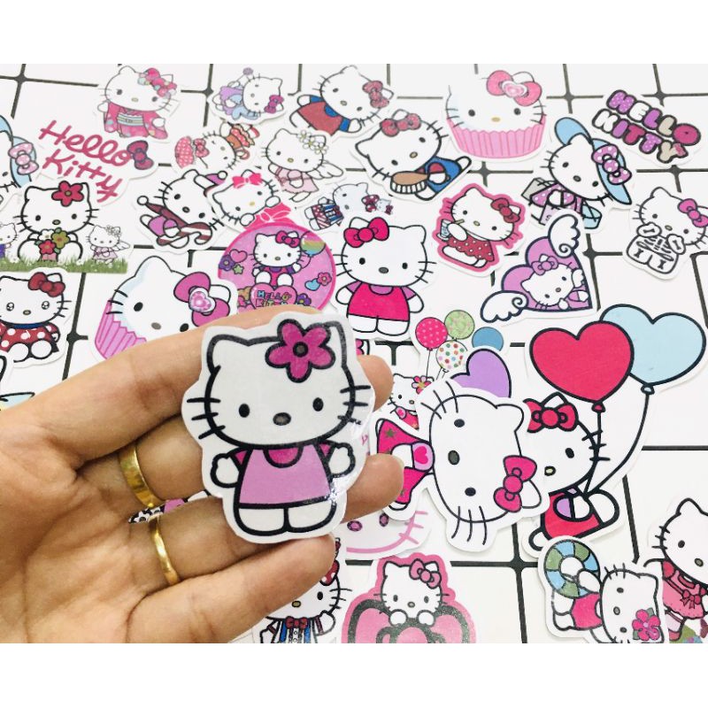 Bộ 10 - 50 sticker hello kitty decal chống nước