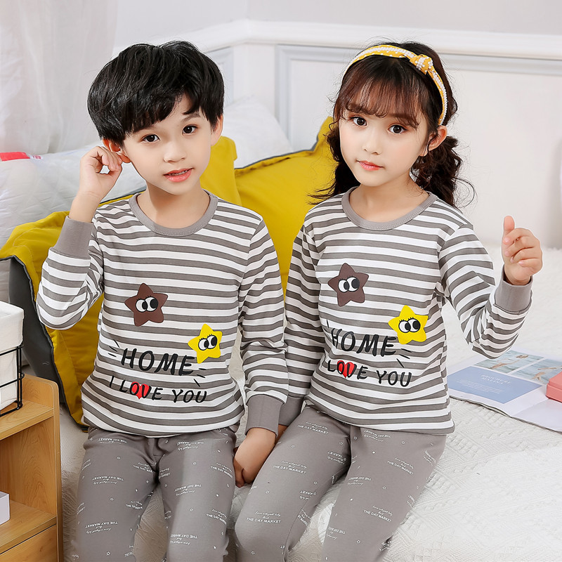 Bộ Đồ Ngủ Pijama Dài Tay In Họa Tiết Thời Trang Cho Bé Gái Size 100-150