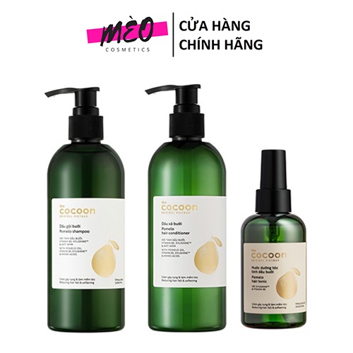 Combo Ngăn Rụng Tóc, Kích Thích Mọc Tóc, Dầu Gội 310ml &amp; Dầu Xả 310ml &amp; Nước Xịt dưỡng tóc 140ml Bưởi COCOON